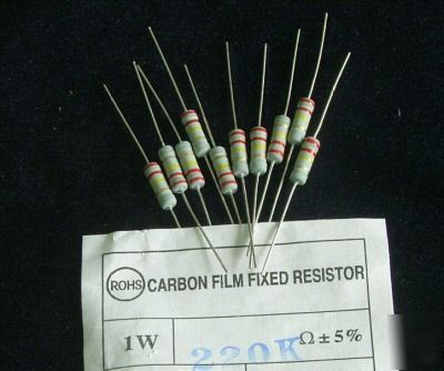 10 pcs 220K 1W carbon resistor for guitar amplifier