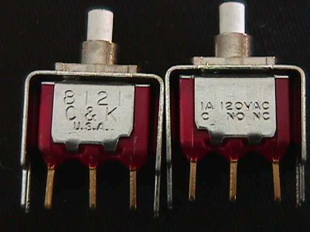10 c & k 8121 sp st pushbutton board mount switches
