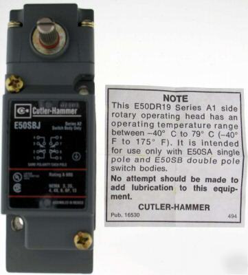 Cutler-hammer dpdt E50 limit switch E50DR19 E50SB