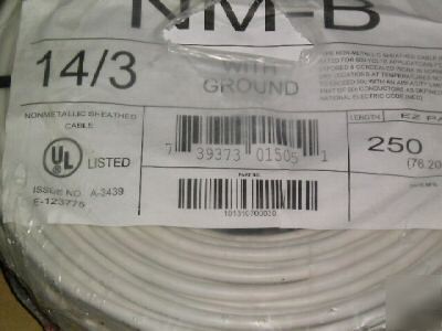Encore 14/3NM-b indoor electrical wire 250'romex,copper