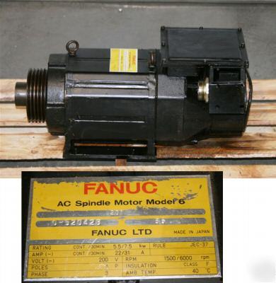 Fanuc 6 ac spindle motor A06B-1006-8201