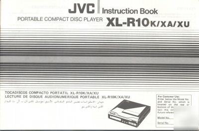 Jvc owner operator instruction manual xl-R10 k/xa/xu