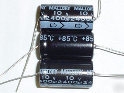 New 100 pcs 10V 2400UF mallory axial capacitor 