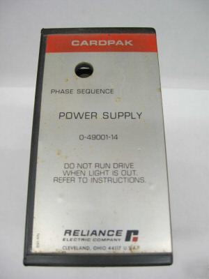 Reliance electric cardpak power supply 0-49001-14