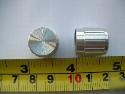 Silver machined aluminium knob