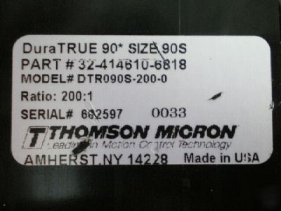 Thomson micron duratrue 90Â° right angel gearhead 90S
