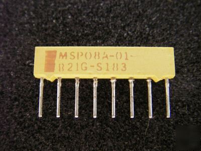  resistor network, MSP08A-01-821G, 820 ohm, 1W,2%,100V