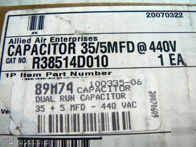 2 allied air 89M74 capacitors cat # R38514D010 