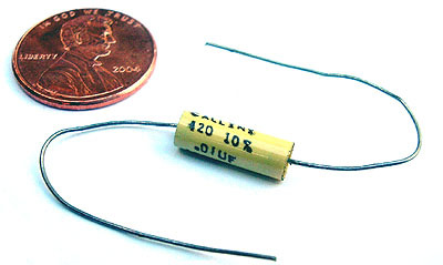 Axial film capacitors ~ .01UF 100V 10% (100)