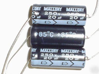 New 100 mallory 250V 20UF axial capacitor capacitors 