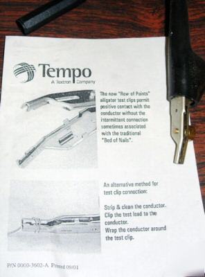 New alligator test clips tempo test device 
