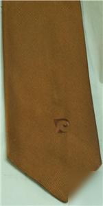 Vintage mens pierre cardin brown polyester logo tie
