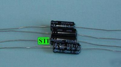  2UF 2.0MFD electrolytic capacitors 150V (qty 4) axial