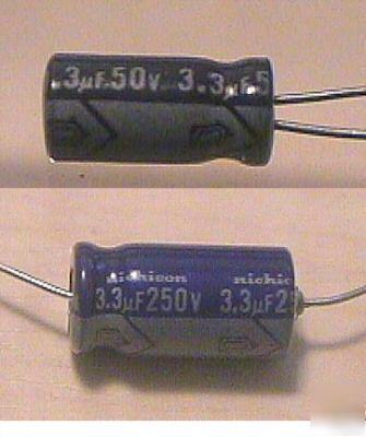 3.3 mfd 50V & 250V electrolytic capacitor - 10 pcs nos