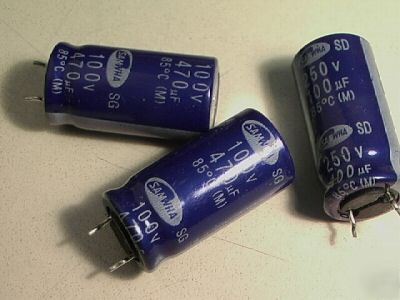 470UF 100V capacitor radial lead lot of 3