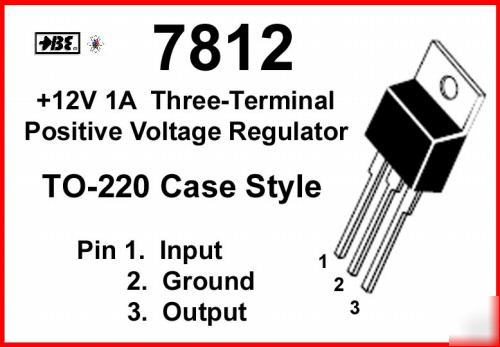 7812 LM340T12 12V 1A pos regulator to-220 ( 50-pack )