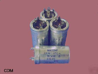 Capacitor, mallory, fpseries 1000UF -10+50% 50VDC lot/4