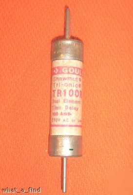 Gould shawmut tr-100-r tri-onic fuse TR100R used lnc