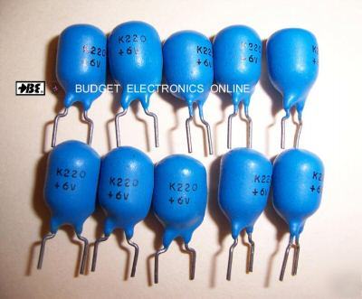 220UF 6V 10% radial dipped tantalum capacitor 10-pack