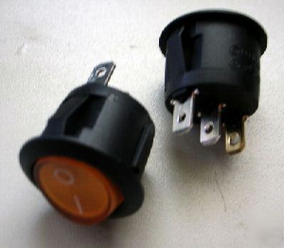 10 * round 12V orange led on/off car spst rocker switch