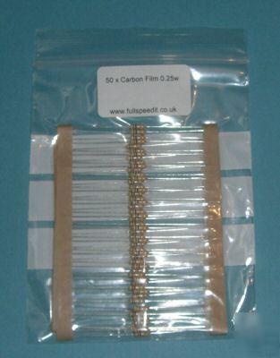 50 x 2.7 ohm 0.25W carbon resistors 1/4W resistor 2R7