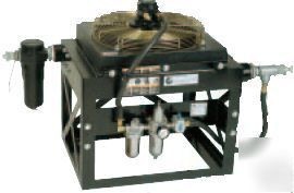Condux compressed air cooler for fiber optic blower
