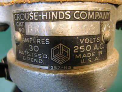 Crouse hinds 250 volt plug explosion proof 71EC