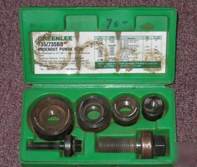 Greenlee manual knockout punch set 735BB in case