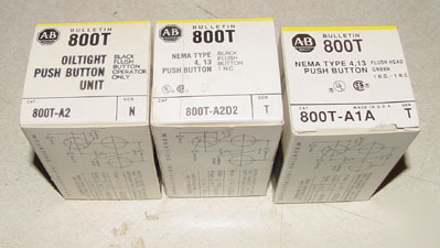 New 3PC allen bradley 800T push button in box