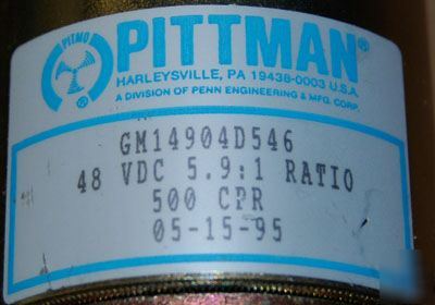 New __ 2 pittman motors __ 48 vdc 5.9:1 ratio