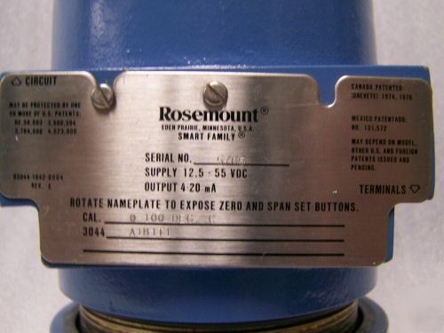 Rosemount hazardous loc temperature transmiter 3044