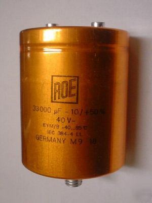 2 roe 40V 33000UF computer grade bus capacitor w/ stud 