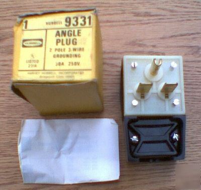 Hubbell HBL9331 30 amp 250 volt 6-30P angle plug 9331