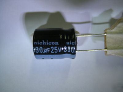 330UF 25V nichicon alum electr radial capacitors 50PCS