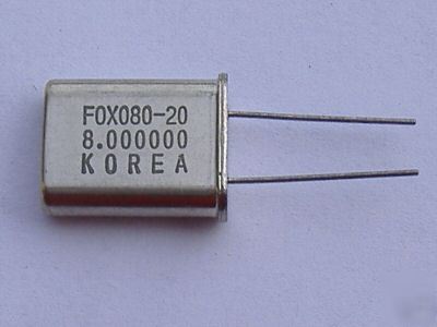 8 mhz 20PF crystal HC49U case FOX080-20
