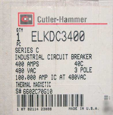Cutler-hammer or westinghouse ELKDC3400 breaker
