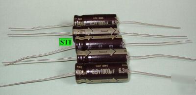  1000 mfd uf electrolytic capacitor 6.3V (qty 5) axial