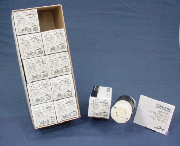 10 leviton L20-20 locking connectors 20A 3 phase 2463