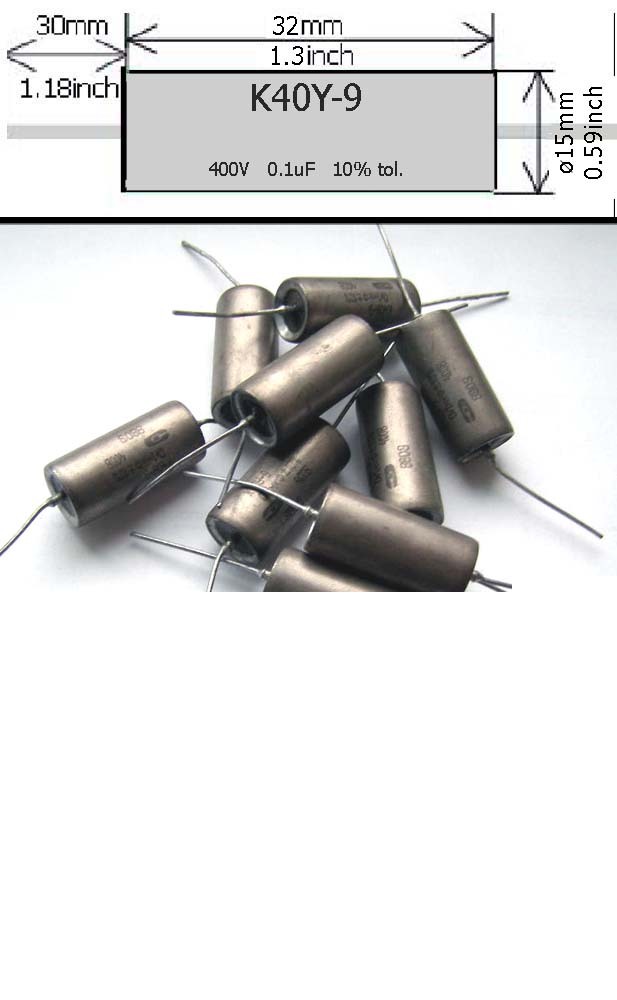 15 x 0,1UF 400V pio K40Y-9 capacitors 0,1 uf 400 v