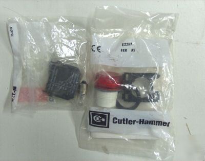 Cutler-hammer E22H2X6 red indicating light 120VAC 