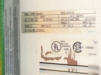 Frequency drives model G3U-4015+ var. freq drive