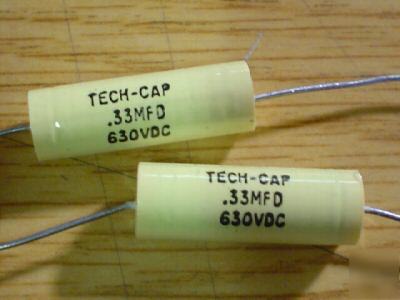 New 20 tci 630V .33UF axial mylar capacitors 