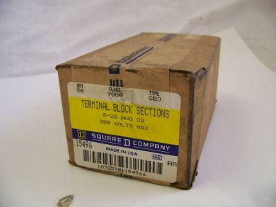 New lot square d terminal blocks 9080-GB3