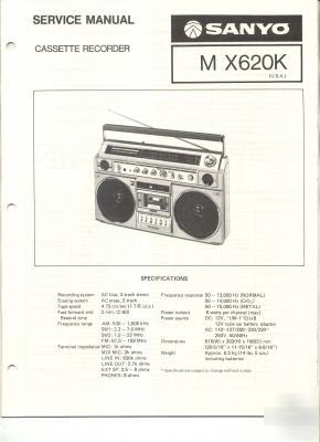 Sanyo original service manual cassette recorder MX620K