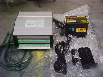 Static eliminator, blower, meech