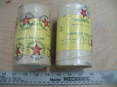 (2) greenlee conduit fish line 607 90# test 1350 feet