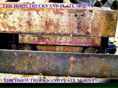 2 thk 5' HSR55 rail, 4 linear slide bearing. motion nsk