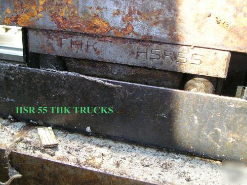 2 thk 5' HSR55 rail, 4 linear slide bearing. motion nsk