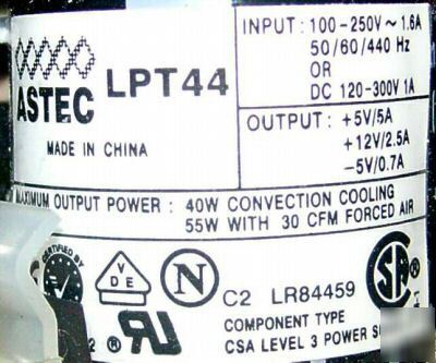 Astec LPT44,+5,+12,-5 vdc switching power supplies (2)