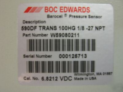 Boc edwards barocel pressure sensor 590DF trans 100HG